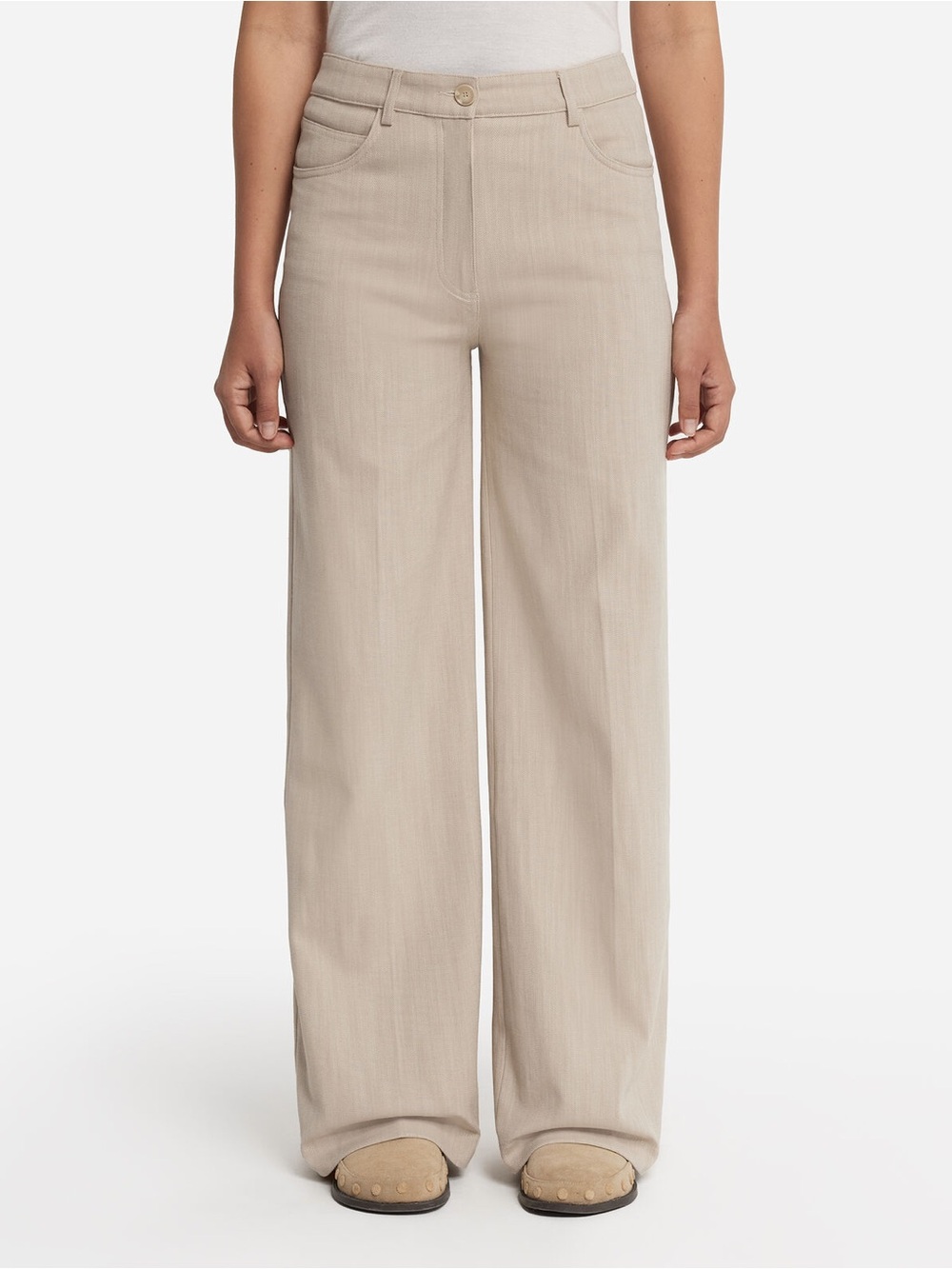 Falconeri Wide Leg Cotton High Rise Pant